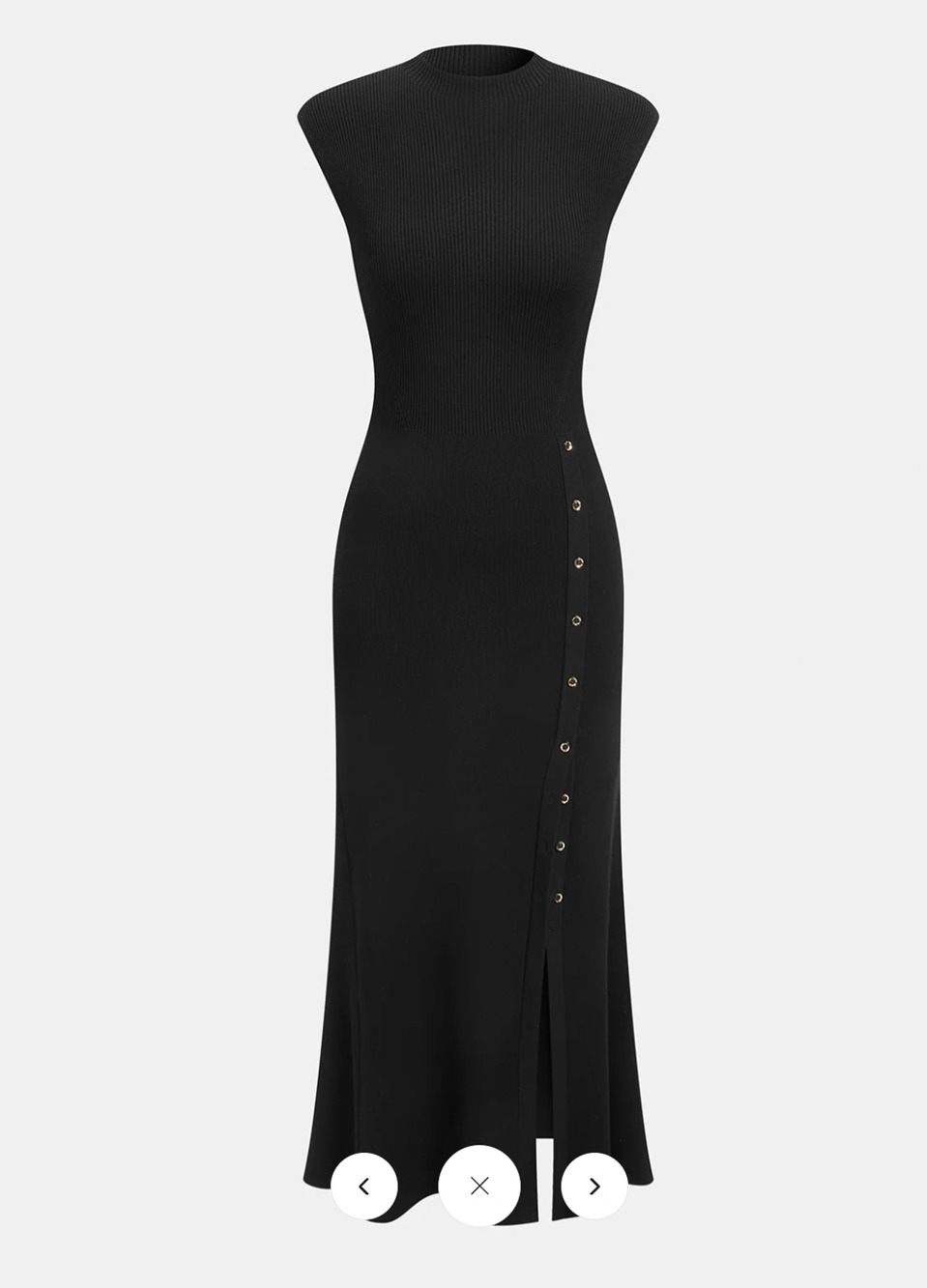 NWT Commense Button Detail Cap Sleeve Rib Knit Maxi Dress Sz M